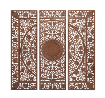 中式实木雕花屏风su模型