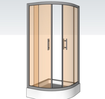 现代玻璃淋浴房su模型
