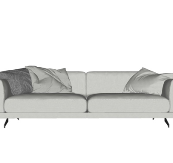 现代布艺双人沙发su模型