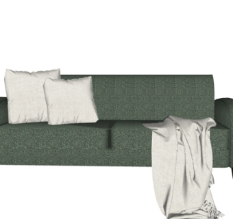 现代布艺双人沙发su模型