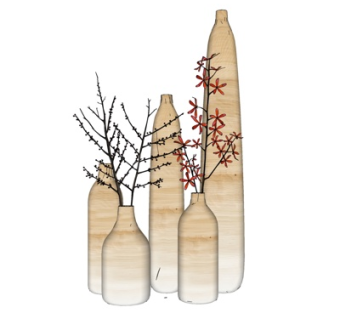 现代花瓶摆件su模型