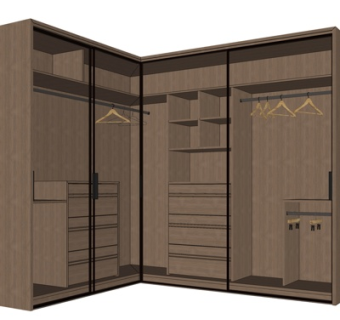 现代实木衣柜su模型