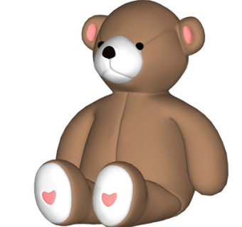 现代布艺玩具熊su模型