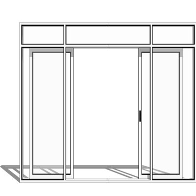 现代推拉门su模型