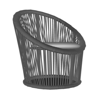 现代藤编休闲椅su模型