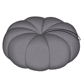 现代布艺南瓜凳子su模型