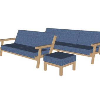 现代布艺休闲椅su模型