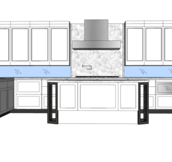 现代橱柜su模型