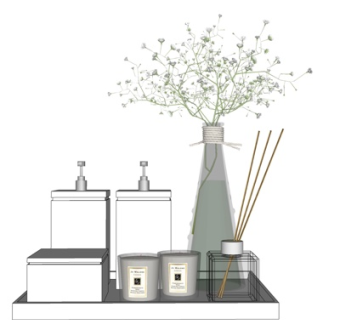 现代香薰沐浴露su模型