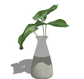 现代玻璃花瓶花卉su模型