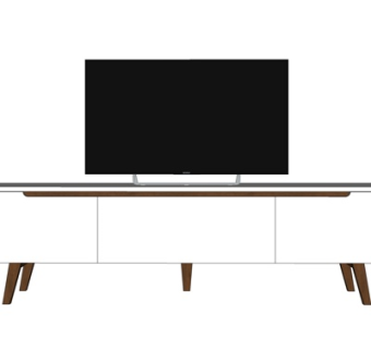 北欧实木电视柜su模型