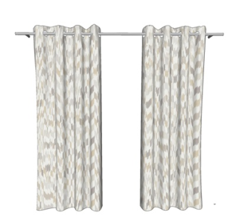 现代布艺窗帘su模型