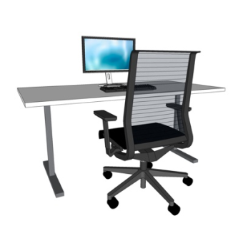 现代书桌椅su模型