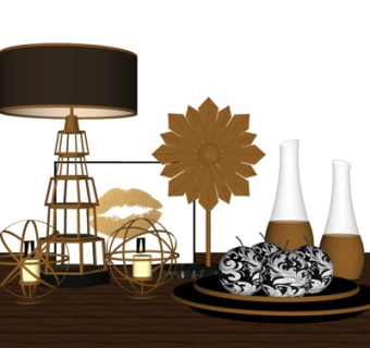 现代金属装饰摆件su模型