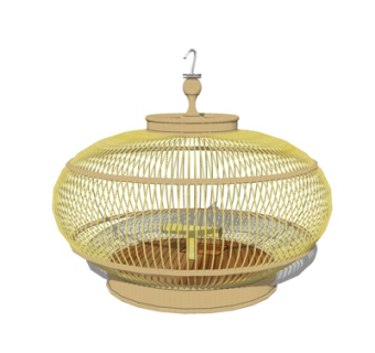 现代金属鸟笼su模型