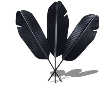 现代羽毛摆件su模型