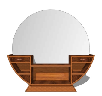 新中式实木端景柜su模型