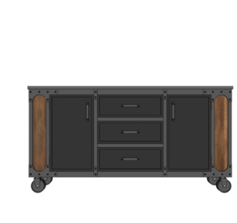 工业风边柜su模型