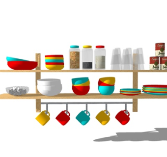 现代碗架su模型