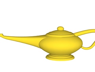 欧式金属茶壶su模型