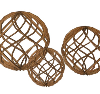 现代藤编球形摆件su模型