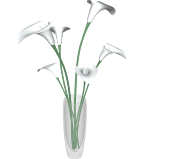 现代玻璃花瓶花卉su模型