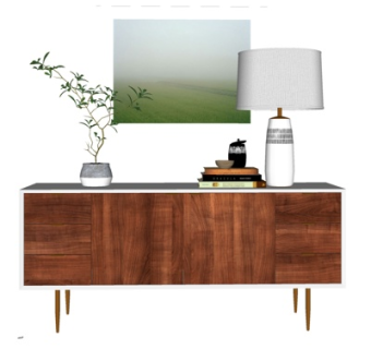 现代实木边柜su模型