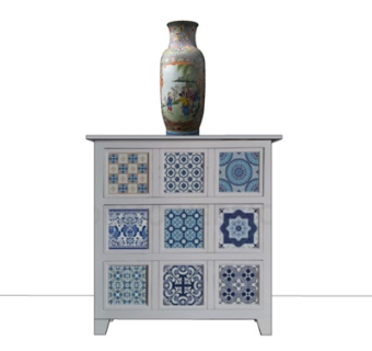 现代实木边柜su模型