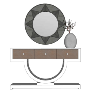 现代实木端景台su模型