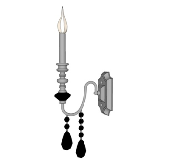 欧式金属壁灯su模型