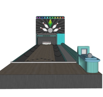 现代保龄球训练场su模型