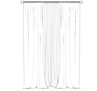 现代布艺窗帘su模型