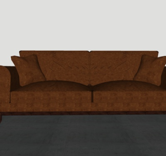 欧式布艺双人沙发su模型