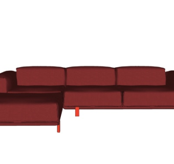 现代布艺多人沙发su模型