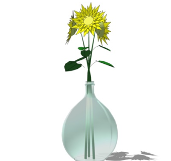 现代花瓶花卉su模型
