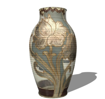 现代花瓶花卉su模型