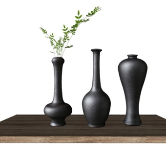 现代花瓶花卉su模型