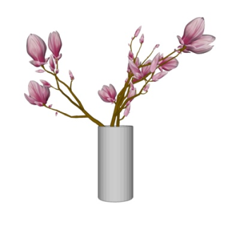 现代花瓶花卉su模型