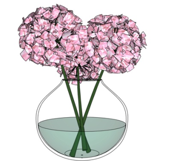 现代花瓶花卉su模型