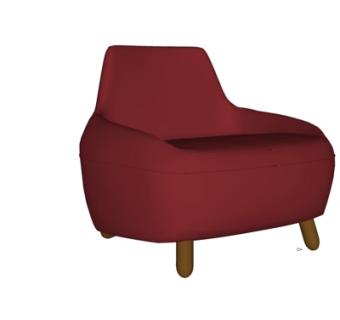 现代布艺单人沙发su模型