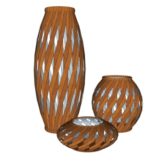 现代竹艺花瓶su模型