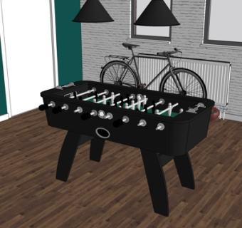 现代桌上足球休闲桌su模型