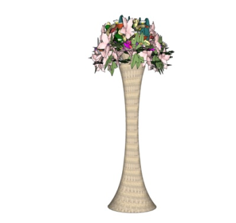 现代花瓶花卉su模型