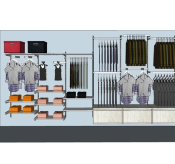 现代展架su模型