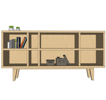 北欧实木边柜su模型