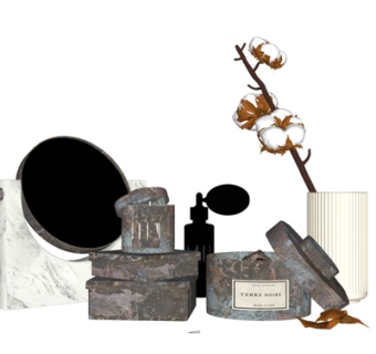 现代浴室摆件su模型