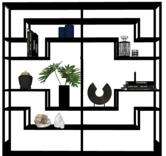 现代实木装饰柜su模型