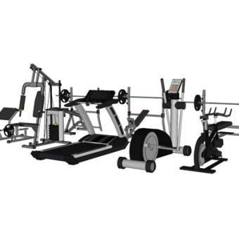 现代健身设备su模型