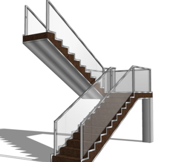 现代楼梯su模型