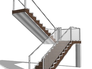 现代楼梯su模型